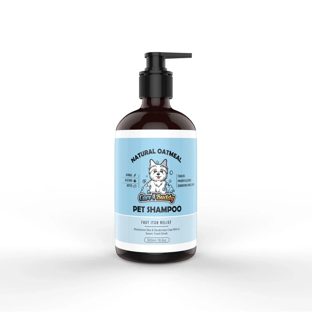 Dog Oatmeal Shampoo Pump Bottle 16oz for Cats, Puppies & Kittens